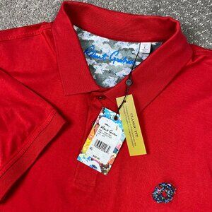 Robert Graham Polo Shirt Men's Large Red Skull Stone Trail Golf Preppy NWT NEW